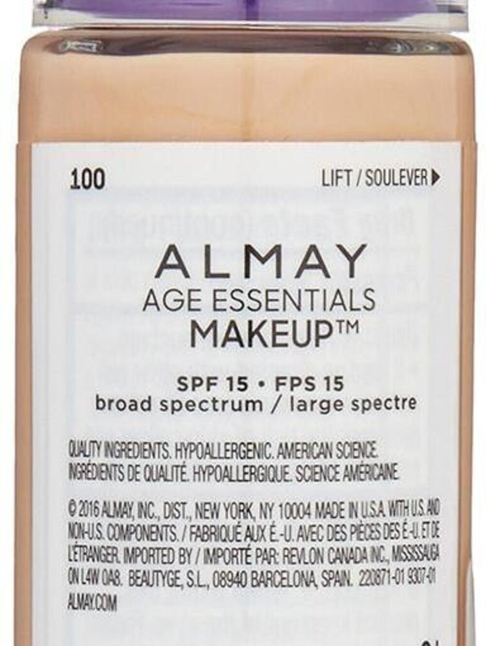NEW Almay Age Essentials Foundation 1 Oz Fair Moisturizing Anti Aging SPF 15 - Picture 2 of 7